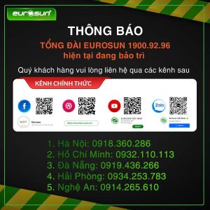 THÔNG BÁO BẢO TRÌ TỔNG ĐÀI EUROSUN 1900.92.96